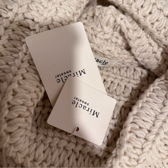 NWT Miracle Sweater M/L Cowl Neck Knit Cable Sweater - Picture 10 of 17